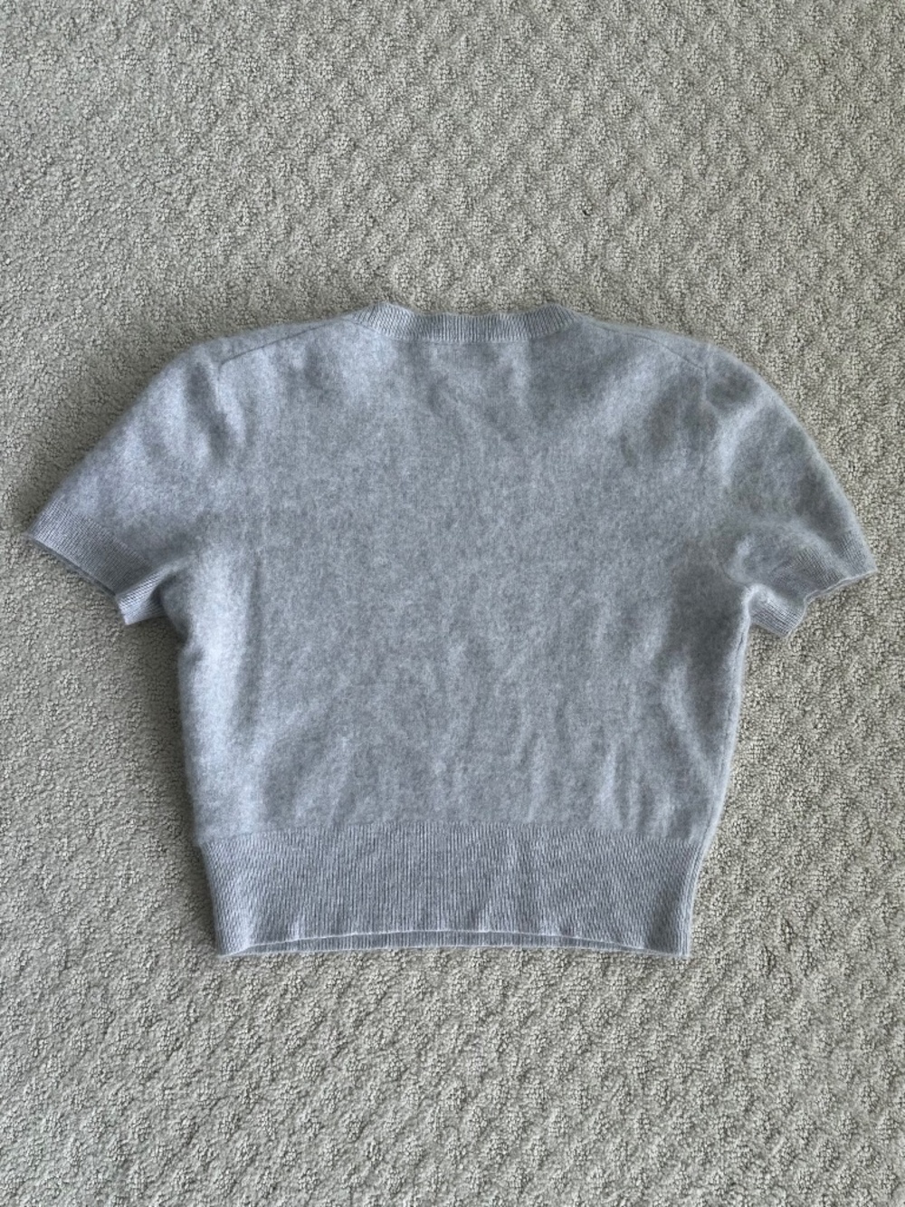 J. Crew Cashmere Shrunken Sweater Tee Heather Gray Med Neutral Minimalist Soft - Picture 7 of 11